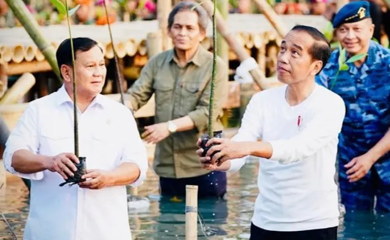 Potret saat Prabowo Subianto dan Presiden Jokowi