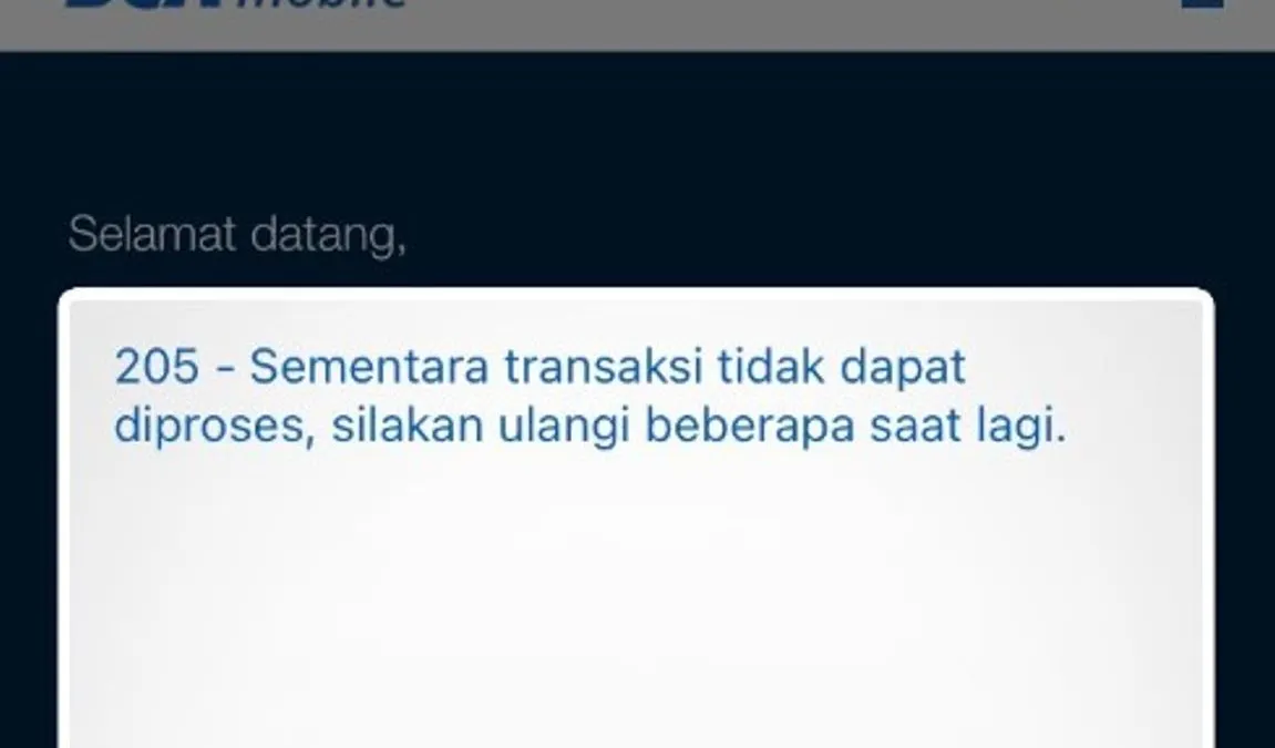 Ilustrasi Mobile Banking BCA Eror