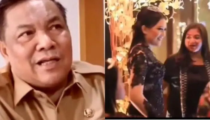 Sekda Riau, SF Hariyanto (kiri), Sang putri rayakan ulang tahun (kanan)