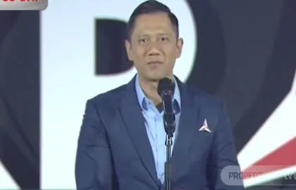 Potret AHY ketika Memberikan Pidato Politik