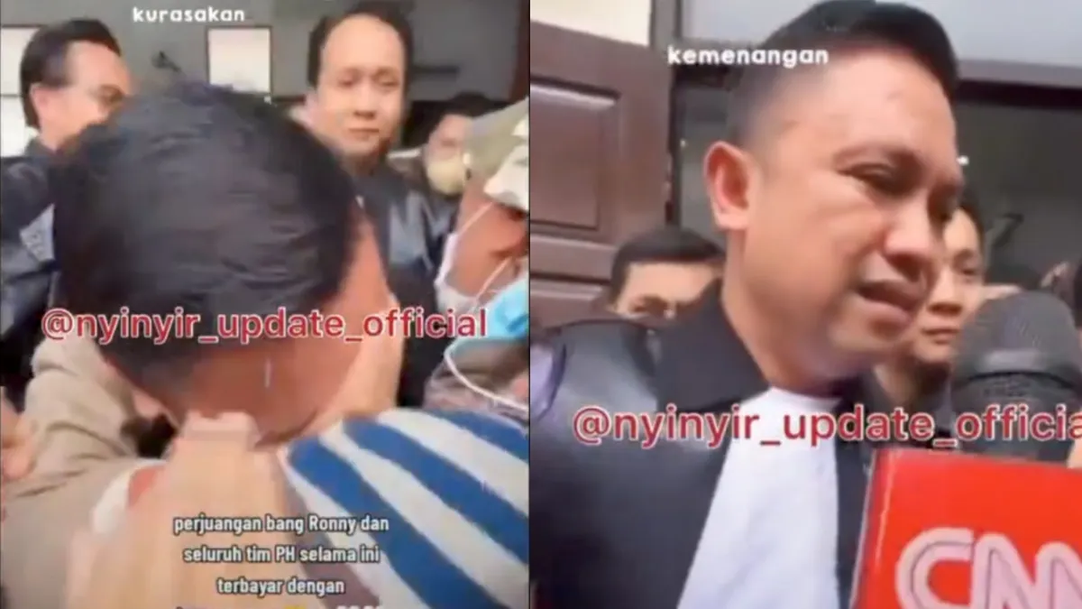 Viral momen Ronny Talapessy menangis haru usai Richard Eliezer divonis 1,5 tahun penjara di kasus pembunuhan Brigadir J.