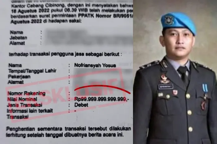 Heboh isu rekening Yosua (Brigadir J) beredar di publik di mana diduga dokumen BNI yang menunjukkan saldo rekening senilai Rp100 triliun.