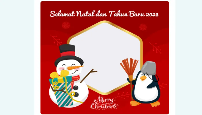 Twibbon Natal dan Tahun Baru 2023.