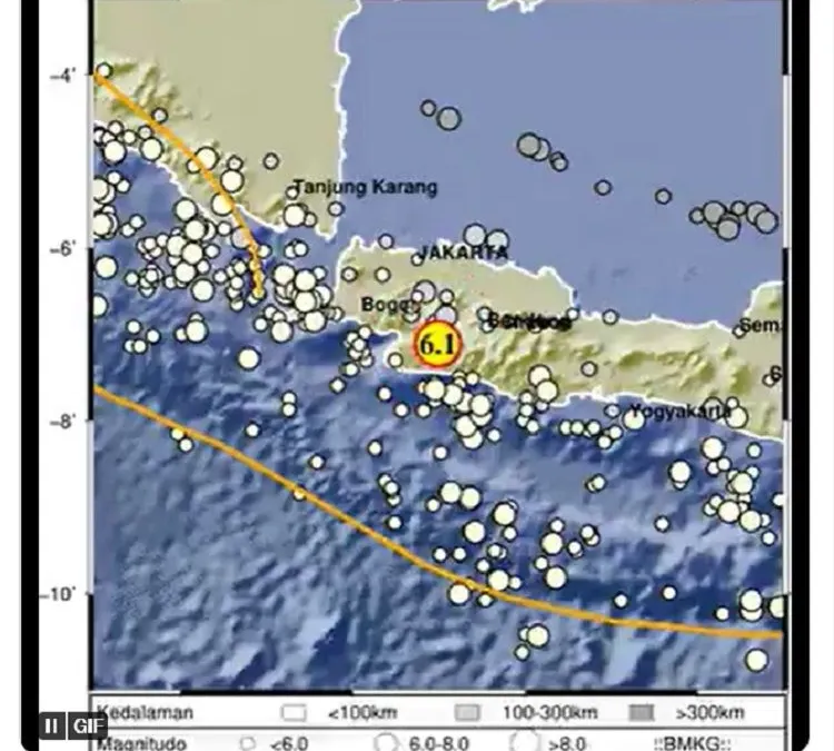 Gempa terjadi di Selatan Sukabumi yang getarannya sampai ke Jakarta