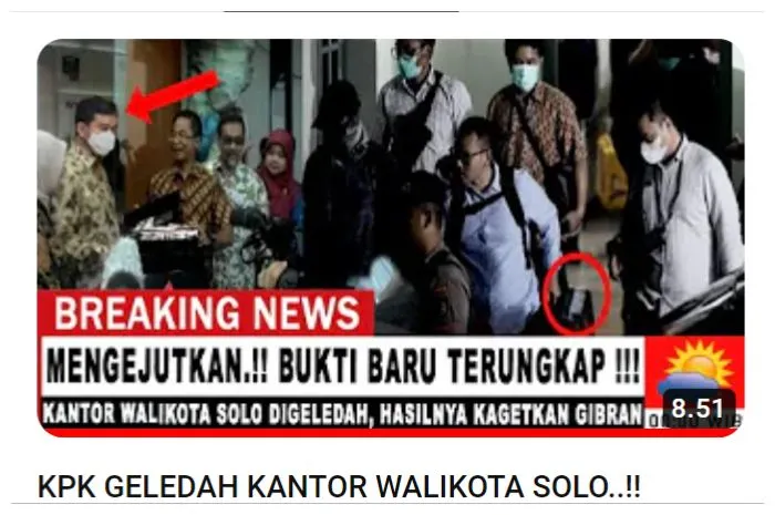 Cek Fakta: Video KPK Menggeledah Kantor Wali Kota Solo dan Hasilnya Kagetkan Gibran