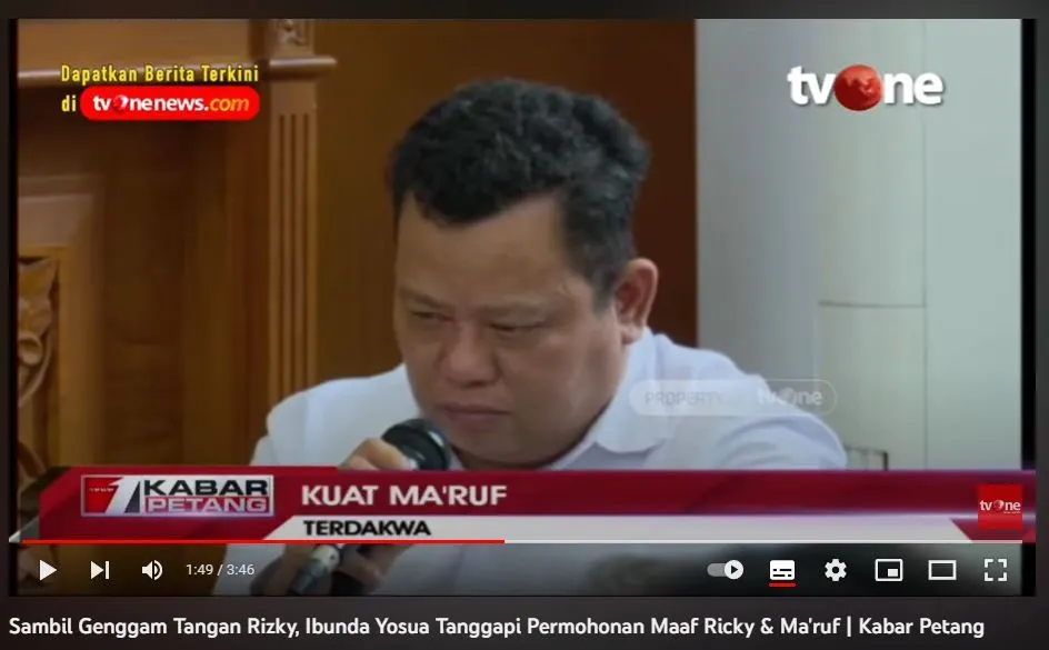 Ucapkan Dukacita pada Keluarga Brigadir J, Kuat Maruf Bantah Semua Dakwaan sampai Bersumpah Demi Nama Tuhan