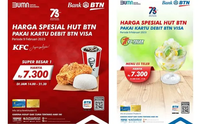 Rayakan HUT KE-73 BTN Tebar Diskon, Catat Tanggal dan Cek Merchantnya Sekarang di Sini