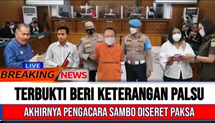 CEK FAKTA: Terbukti Bohongi Hakim, Akhirnya Pengacara Ferdy Sambo Diseret Paksa dari Ruang Sidang, Benarkah?