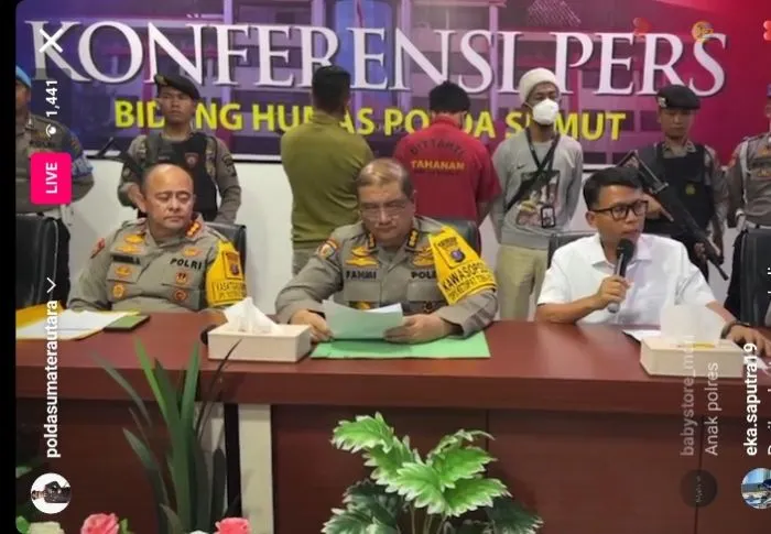 Konferensi Pers Penangkapan AH, pelaku penganiayaan terhadap Ken Admiral di Medan