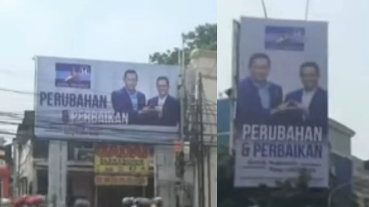 Baliho bergambar bakal capres Anies Baswedan bersama AHY sudah bermunculan di sejumlah wilayah di DKI Jakarta.