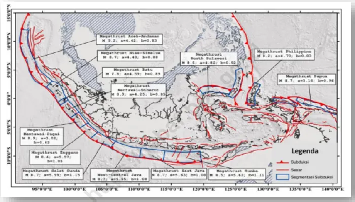 Perlu Waspada! Ada 13 Titik Gempa Megathrust dan 295 Sesar Aktif Tersebar di Indonesia, Berikut Wilayahnya