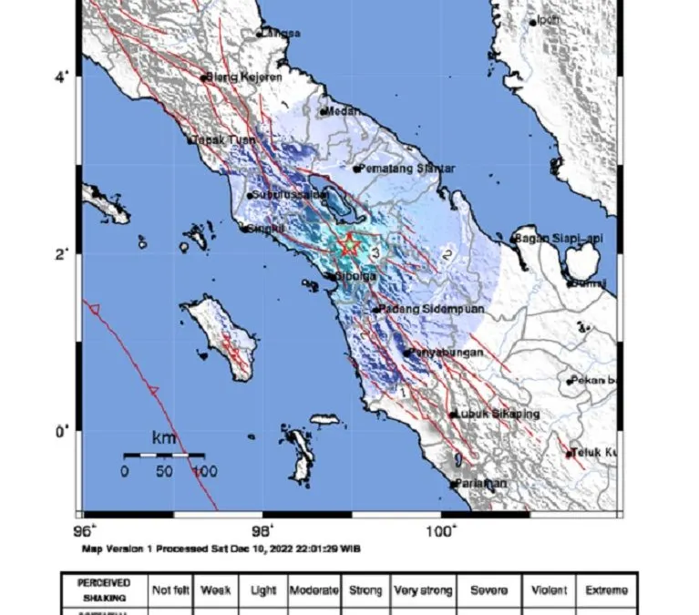Gempa Hari Ini Guncang Tapanuli Utara Sumut