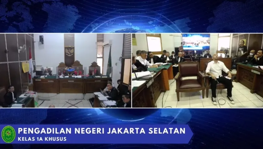 Terdakwa Baiquni Wibowo di Pengadilan Negeri Jakarta Selatan