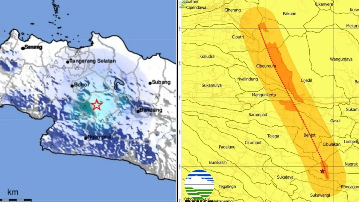 Rentetan gempa bumi dengan magnitudo 4,4 dan 4,3 yang terjadi mengejutkan warga Cianjur, Jawa Barat hari ini, Selasa, 24 Januari 2023.