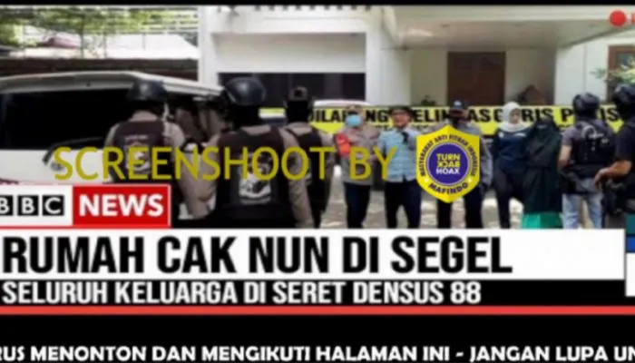 CEK FAKTA: Heboh Saat Rumah Cak Nun Disegel dan Seluruh Keluarganya Diseret Paksa oleh Densus 88, Benarkah?