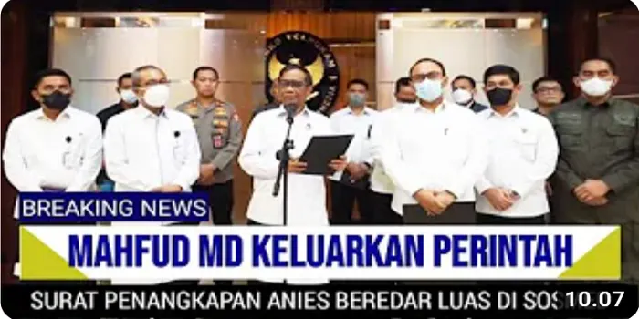 Geger! Atas Perintah Menko Polhukam Mahfud MD, Anies Baswedan Bakal Segera Ditangkap, Simak Faktanya.