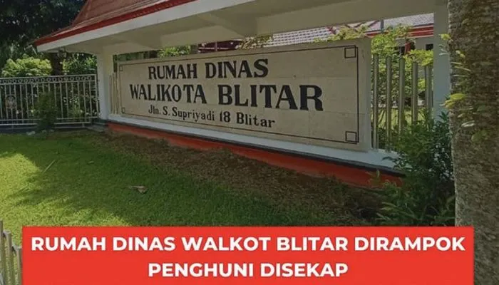 Heboh! Rumah Dinas Wali Kota Blitar Dirampok, Penghuni Disekap hingga Uang Ratusan Juta Raib