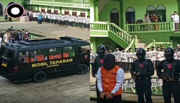 Penampakan prosesi nikah massal 10 pasang santri di sebuah Ponpes di Ciamis, Jawa Barat
