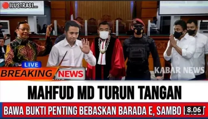 beredar video yang menyebutkan bahwa Mahfud MD akhirnya bisa membebaskan Bharada E hingga hadir di persidangan.