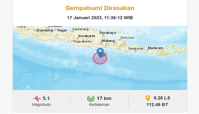 BREAKING NEWS: Gempa Magnitudo 5,1 Guncang Kabupaten Malang Jawa Timur