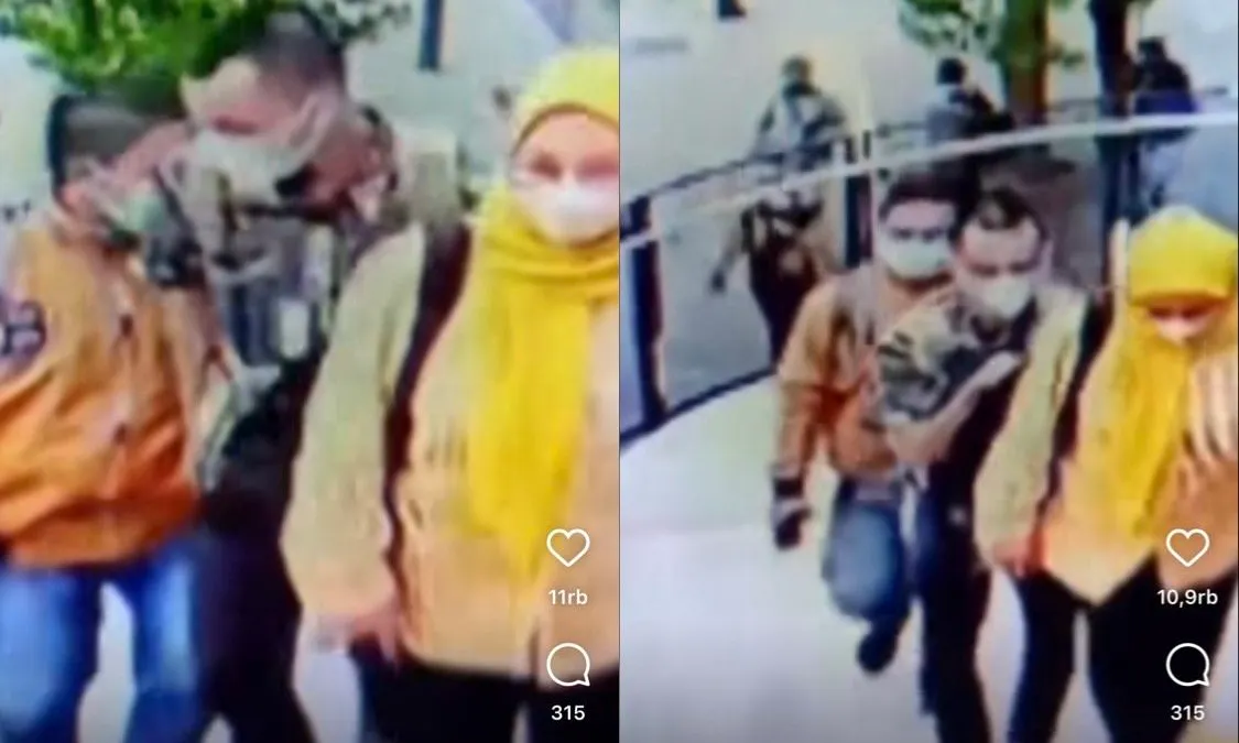 Aksi pencopetan di Jembatan Phinisi (Halte Busway-Karet Sudirman), Jakarta Selatan terekam kamera CCTV.