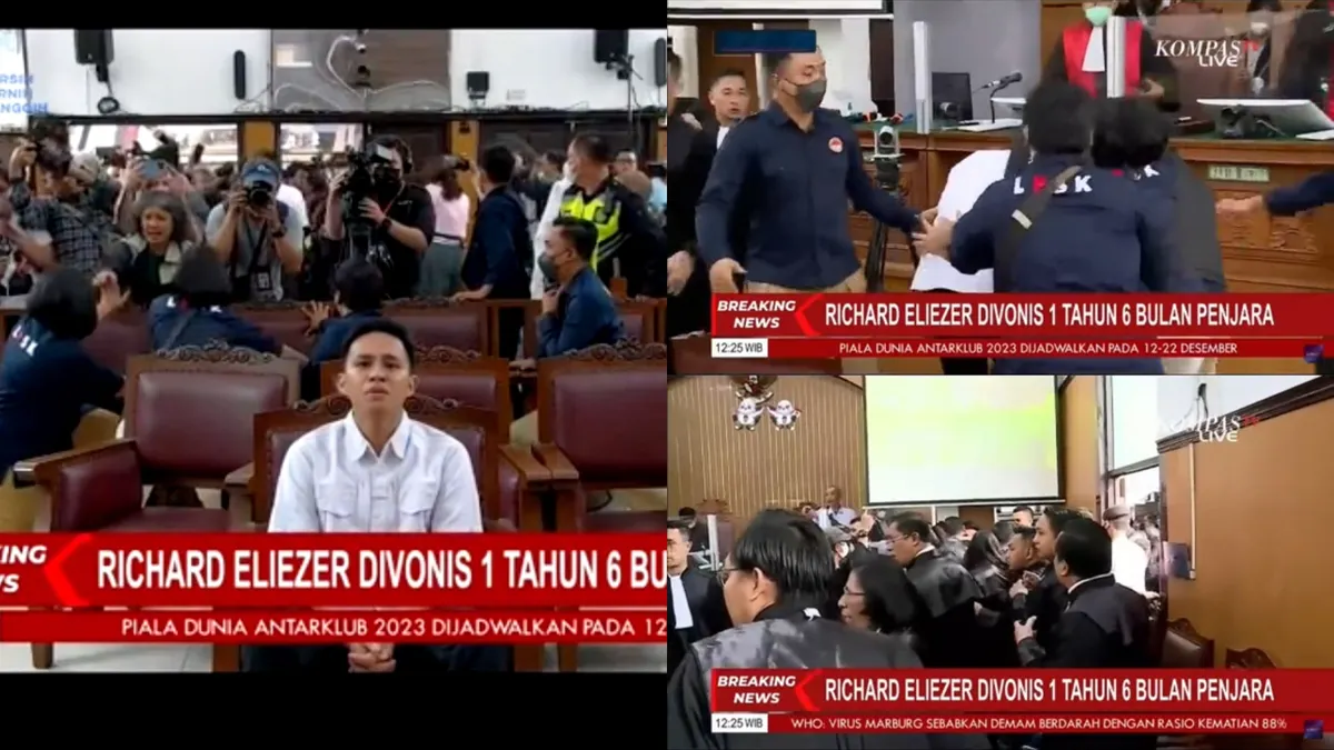 Ricuh usai sidang vonis Richard Elizer hingga membuat LPSK dan petugas PN Jaksel lakukan pengamanan ketat.