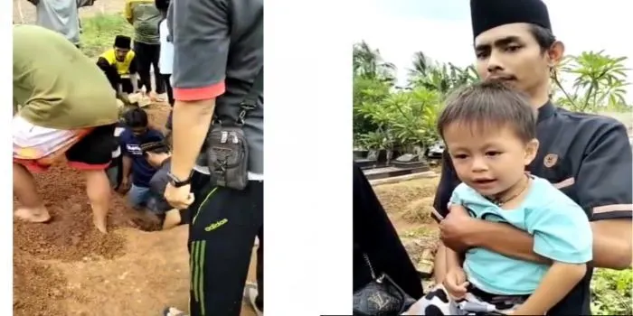 Viral Video Anak Berteriak di Dekat Kubur Ayah dan Suruh Bangun, Begini Reaksi Warganet!