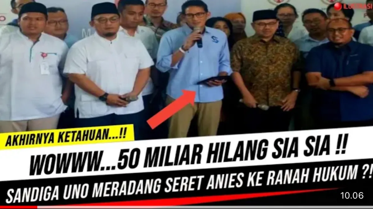 Geger! Buntut Panjang Utang Rp50 M, Sandiaga Uno Seret Anies Baswedan Ke Jalur Hukum, Benarkan? Cek Faktanya
