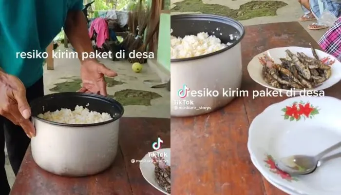 Rezeki Tak Kemana! Viral Kurir Antar Paket ke Desa Malah Diajak Makan Bersama Pemilik Rumah