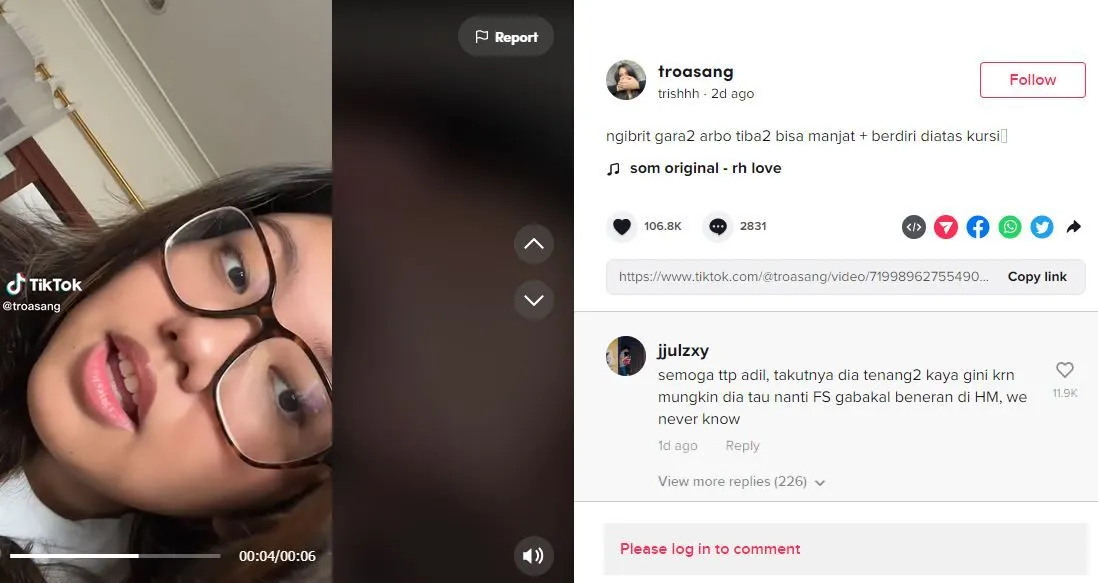 Trisha Eungelica, anak sulung Ferdy Sambo justru TikTok-an di tengah kondisi prihatin keluarganya.