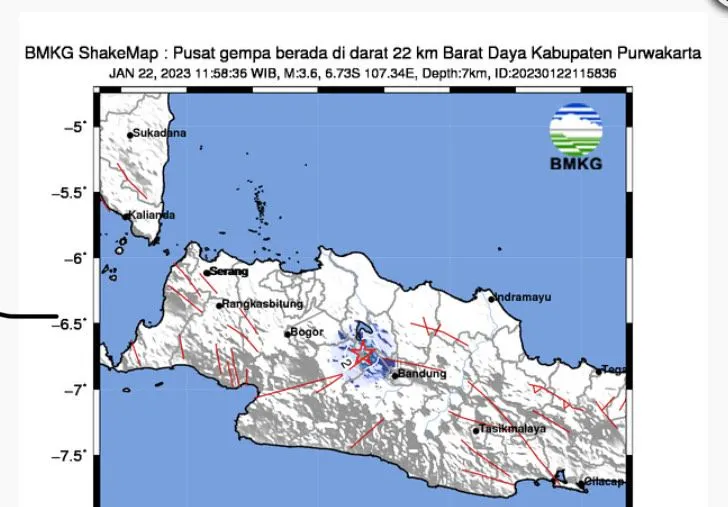 Info Terbaru! Gempa Magnitudo 3,6 Guncang Purwakarta Jawa Barat