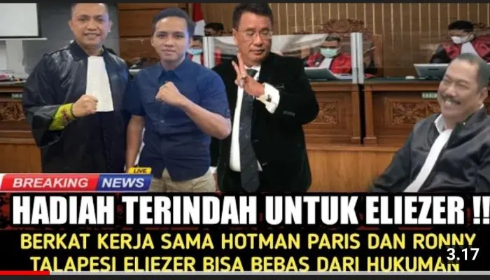 Beredar video di YouTube terkait Richard Eliezer alias Bharada E yang bebas hukuman berkat kerjasama Ronny Talapessy dan Hotman Paris.