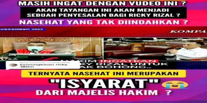 Viral Video Hakim Nasehati Ricky Rizal saat Sidang, Firasat Akan Jatuhi Hukuman Berat, Terbukti Vonis 13 Tahun!