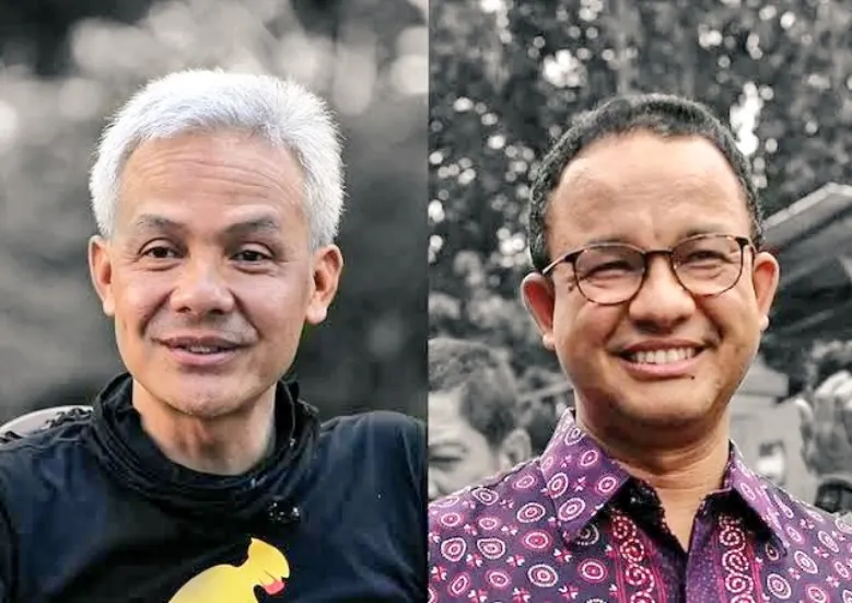 Potret Ganjar Pranowo dan Anies Baswedan (Twitter Muhammad Saewad)