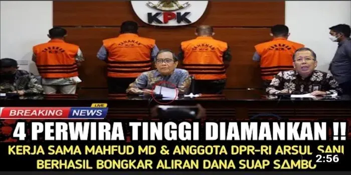 Mahfud MD dan Anggota DPR RI Arsul Sani Bongkar Aliran Dana Suap Ferdy Sambo, 4 Perwira Tinggi Diamankan, Benarkah?