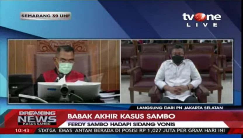 Breaking News! Hakim Vonis Ferdy Sambo Dengan Hukuman Mati