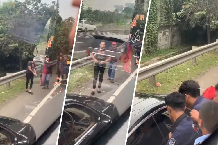 Viral! Bak Koboy, Seorang Pengendara Mobil Pelat RFS Keluarkan Senjata di Jalan