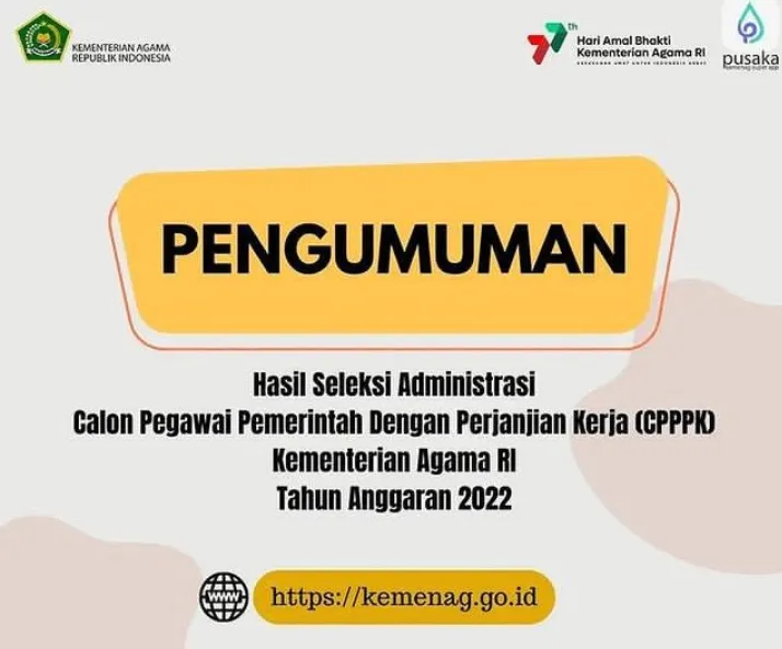 Jadwal PPPK Kemenag RI Setelah Hasil Pengumuman Seleksi Administrasi dan Berakhirnya Masa Sanggah