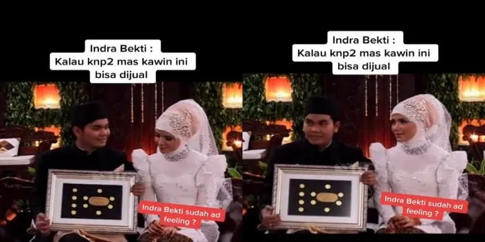 Indra Bekti perlihatkan mas kawinnya ketika menikah