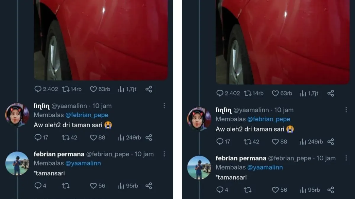 Viral! Beginilah Respon Mobil Ditabrak Singa, Netizen:  Tumben, Mobil Penyok Kesenggol Pengendaranya Gak Turun.(Twitter @febrian_pepe)