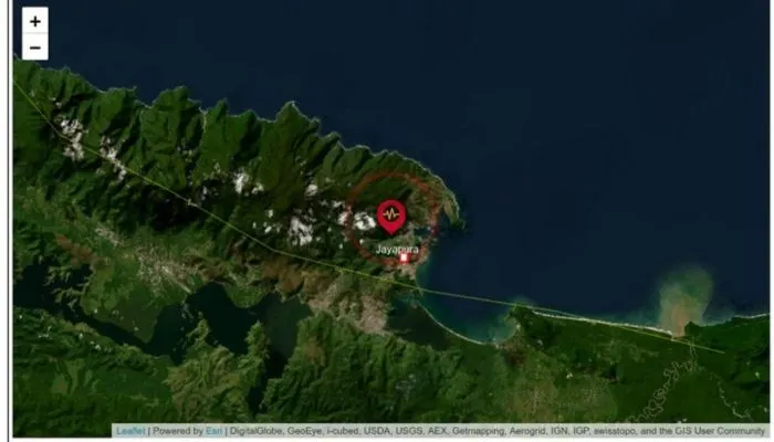Gempa Susulan M 2.7 Guncang Kota Jayapura Papua, Skala Intensitas Dirasakan II-III MMI