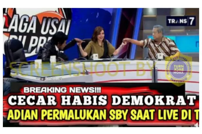 Cek Fakta: Beredar Kabar Adian Napitupulu Permalukan SBY Saat Live TV Nasional, Benarkah? (Tangkap Layar Tumbhnail turnbackhoax.id)