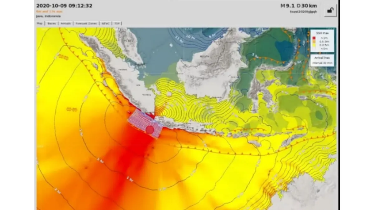 Waspada Tsunami! Beberapa Wilayah Ini Terdampak Gempa Bumi Megathrust dengan Skala Intensitas IV- IX MMI
