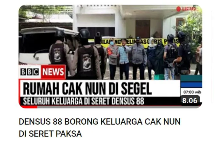 CEK FAKTA: Rumah Cak Nun Disegel, Seluruh Keluarga Diseret Densus 88, Benarkah?