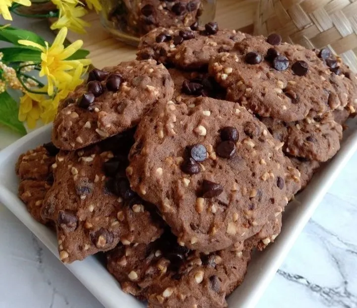 Ilustrasi resep kue kering choco nut cookies untuk Lebaran Idul Fitri