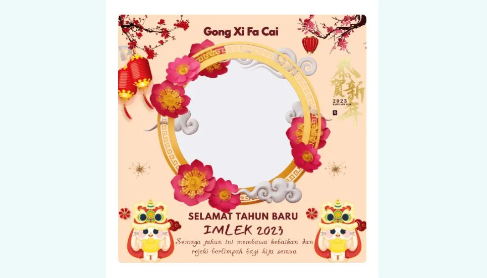 10 Link Twibbon Ucapan Imlek 2023, Ada Gambar Kelinci Lucu!