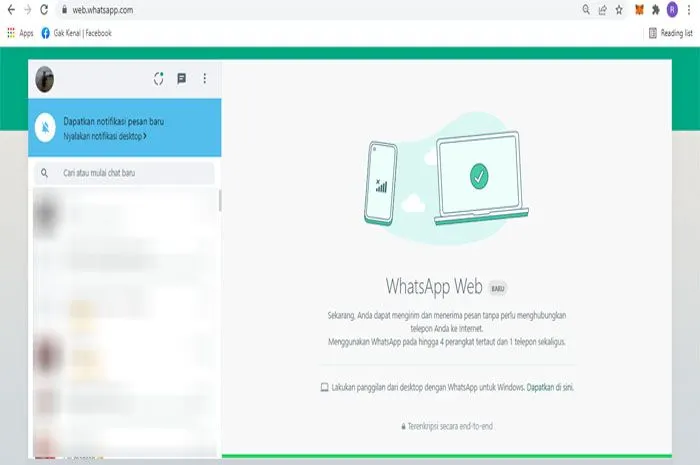 Potongan gambar dari Wa web