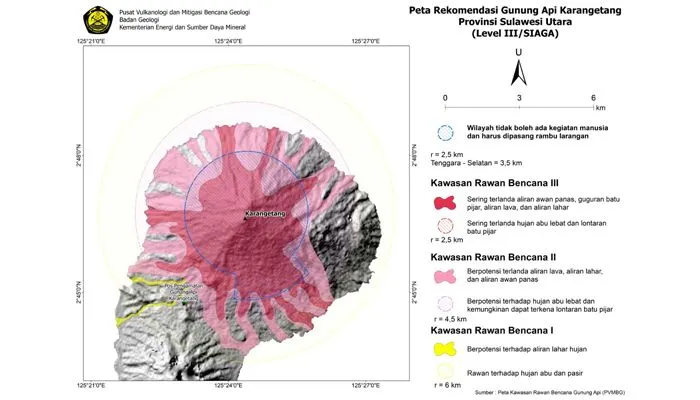 Waspada! PVMBG Merilis Aktivitas Gunung Karangetang Menjadi Siaga Level III