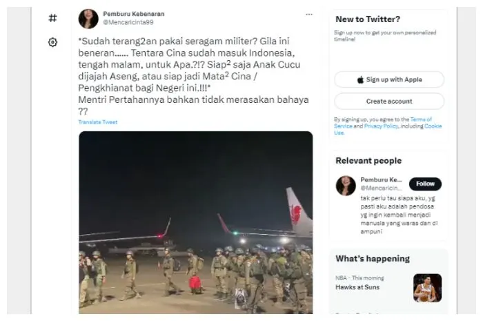 CEK FAKTA: Heboh! Tentara Cina Berseragam Masuk Indonesia Secara Terbuka, Benarkah?
