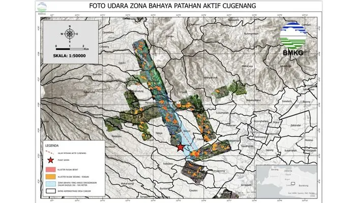 BMKG Imbau 9 Desa di Atas Sesar Cugenang Dijadikan Kawasan Terbuka Tanpa Bangunan